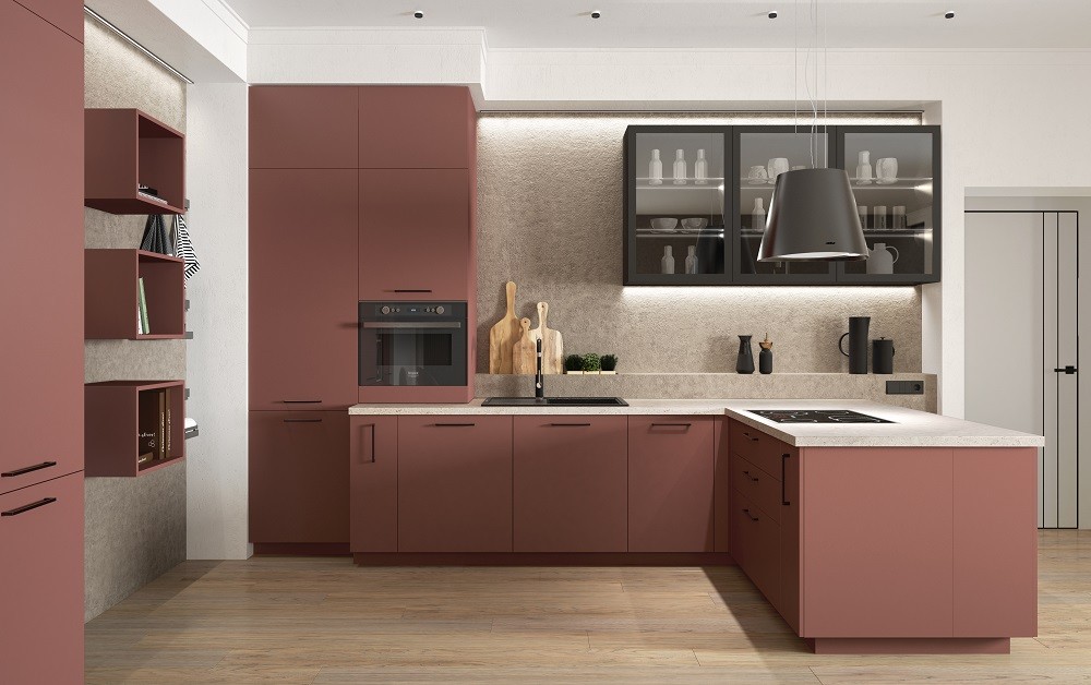 Кухня Уна с алюминиевой рамкой