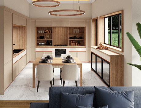 Светлая кухня в Екатеринбурге