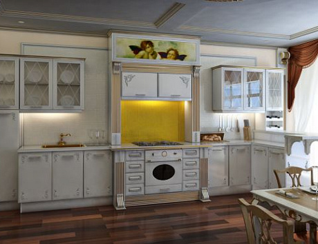 Кухни в стиле барокко, аристократичная мебель. Заказать мебель для кухни в стиле барокко вы сможете в бренда «Кухонный двор».