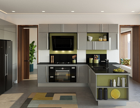 Серая кухня в Клину