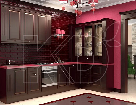 Угловая кухня в классическом стиле