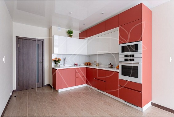 дизайн красно-белой кухни, дизайн кухни в красно-белых тонах