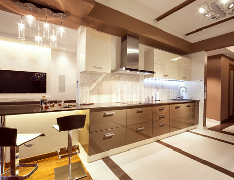 Коричневая кухня в Клину