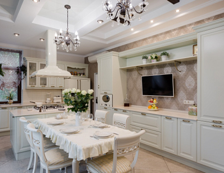 Бежевая кухня в Твери