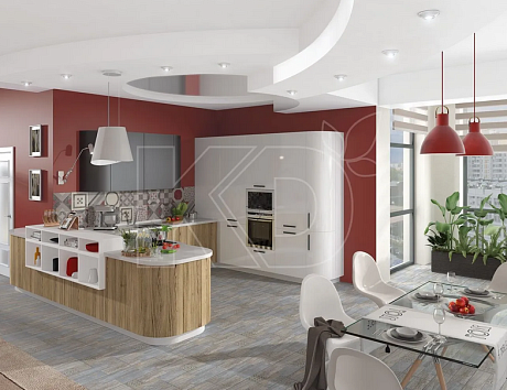 проект П-образной кухни