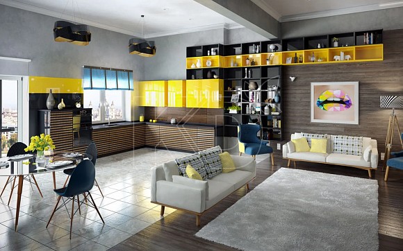 Угловая кухня в стиле модерн