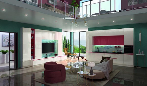 Бежевая кухня в Мурманске