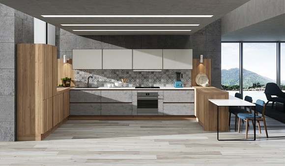 Бежевая кухня в Мурманске