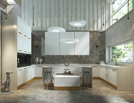 Кухни с островом и полуостровом